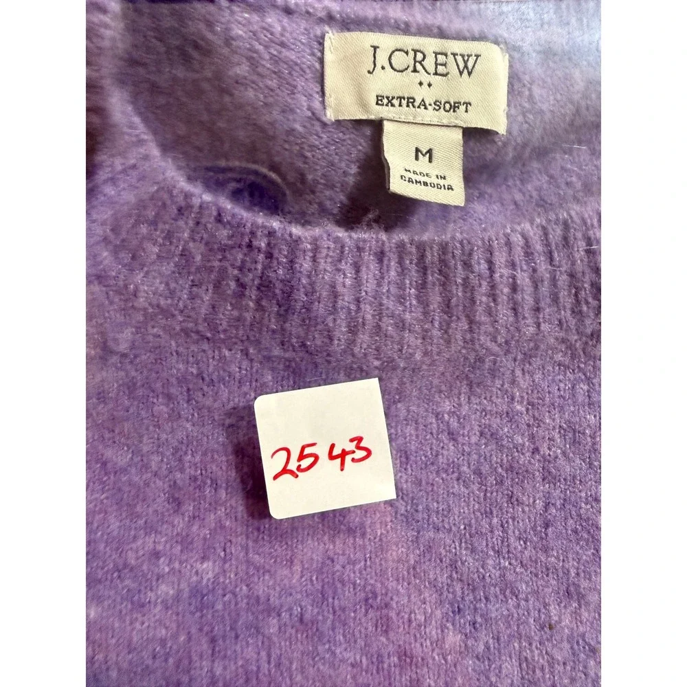 J. Crew Extra-Soft Purple Heathered Crewneck Pullover Sweater Womens Medium‎